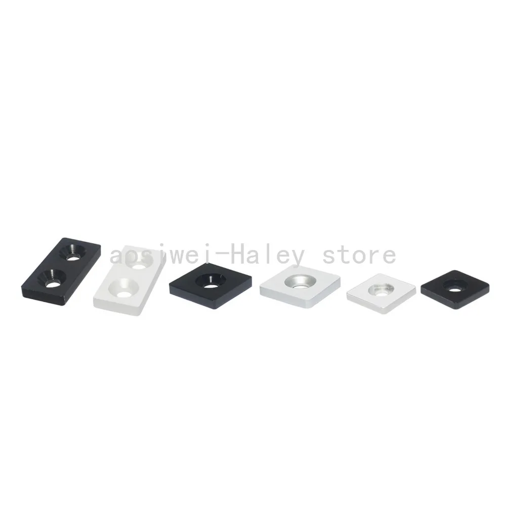 End Cap Cover Plate with Single or Double Holes f 2020 2040 3030 3060 4040 4080 6060 8080 EU Aluminum Profile Black  Sliver