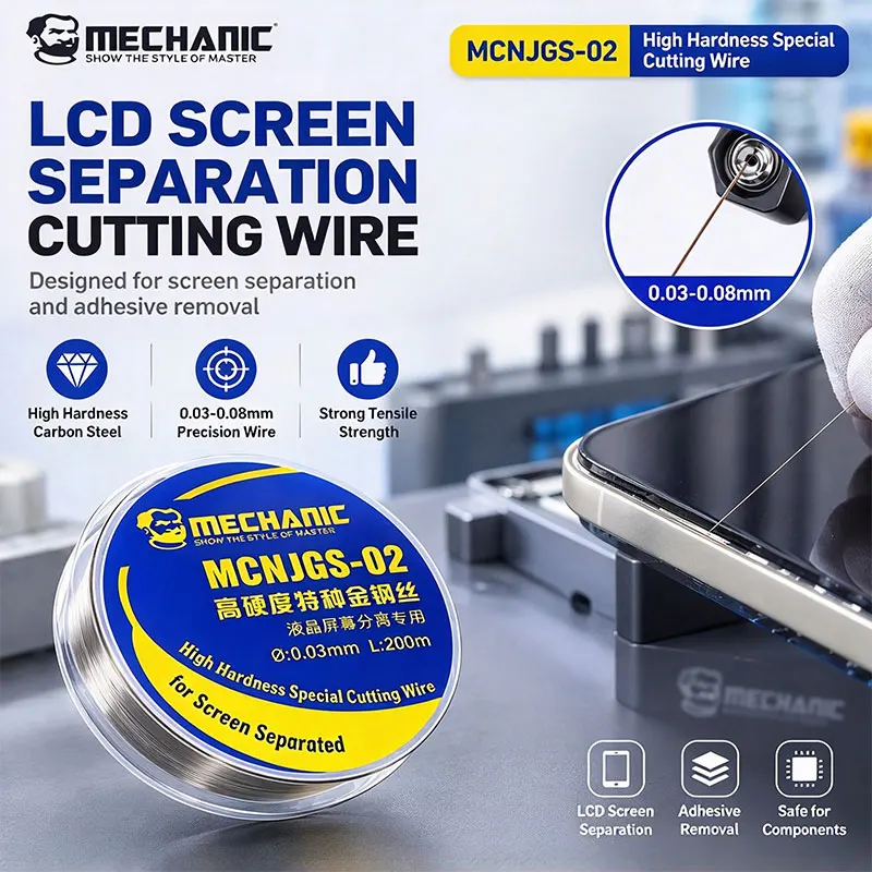 MECHANIC JGS02 Steel Cutting Wire LCD Glass Separator Line For Phone Screen Removal Refurbishing Repair Tool