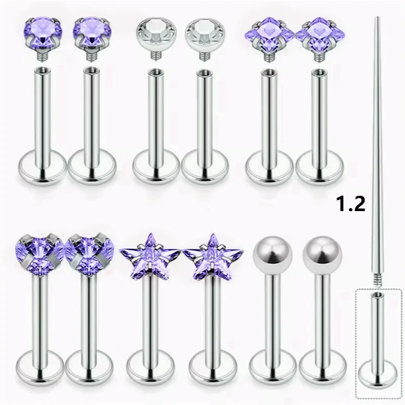 13 Stücke 16G Lippe Labret Medusa Ringe Ohrstecker Edelstahl Schlangenbiss Lippenringe Knorpel Tragus Helix Daith Ohrringe Für Frauen Männer
