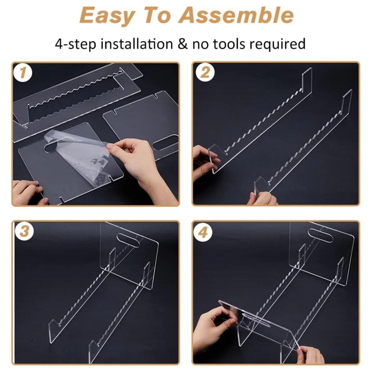 Vinyl Record Storage Holder for 12 Inch 10 Inch LP Album, Acrylic Record Display Stand