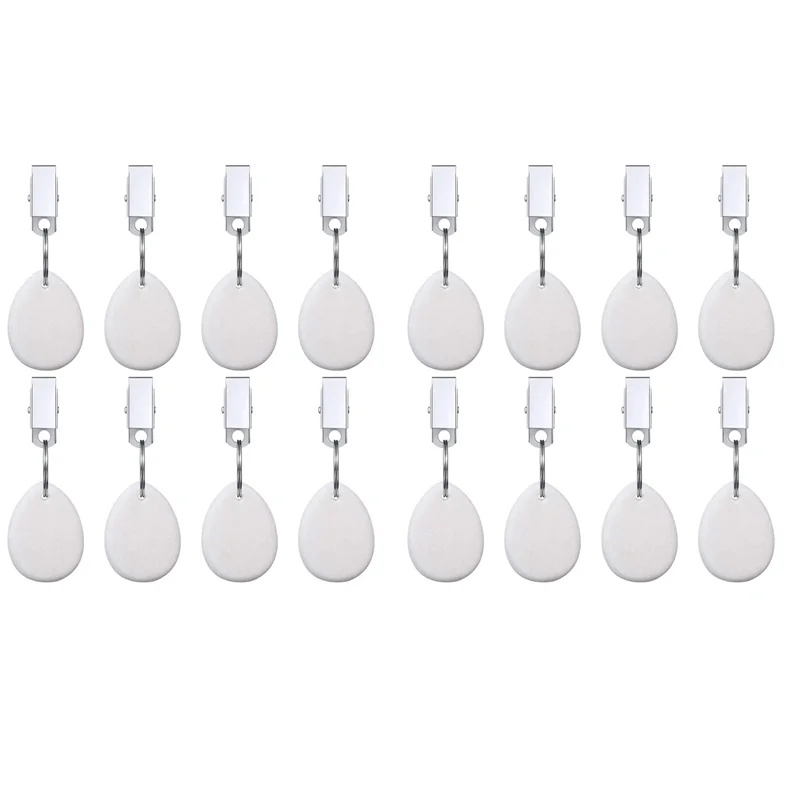 

A36T-16Pcs Tablecloth Weights Teardrop Table Cover Weights Metal Clip Tablecloth Pendant Stone Table Weights Hangers