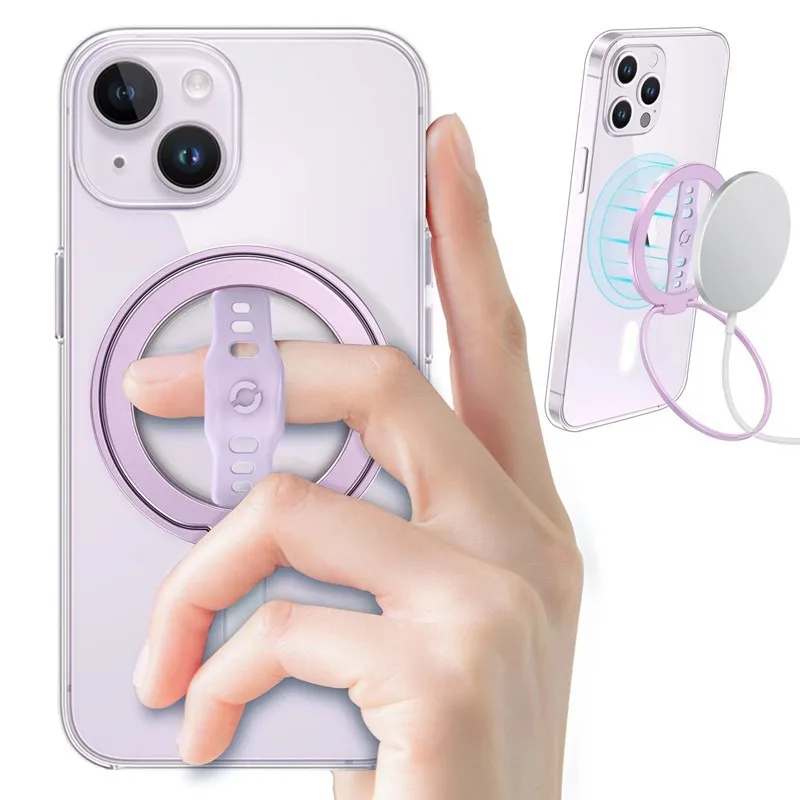 New Magnetic Wireless Charger Removable MagSafe Mobile Phone Grip Silicone Magnetic Ring Holder