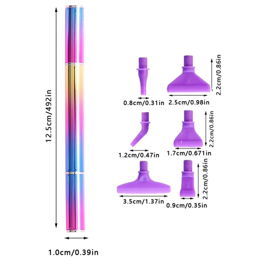 5D Rainbow Color Thread Point Drill Pen Plastic Replacement Pen Heads DIY Diamond Painting Embroidery Tool Accessories