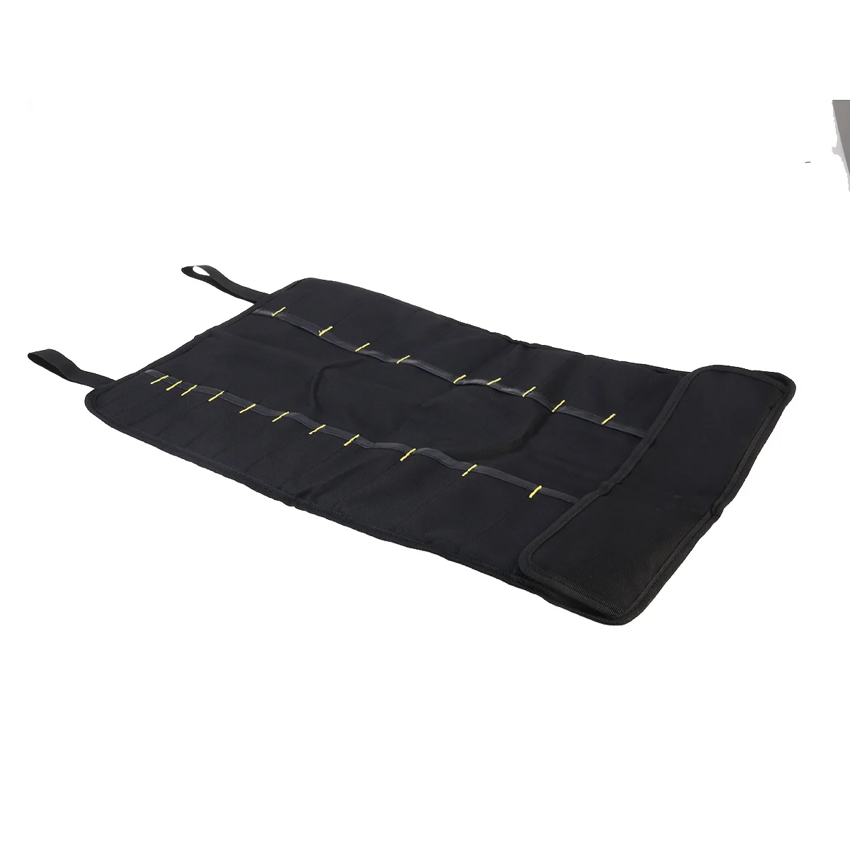 حقيبة أدوات قابلة للطي مكونة من 22 جيبًا، حقيبة أدوات محمولة شديدة التحمل مع حزام إغلاق على الحائط، ثقوب معلقة باللون الأحمر