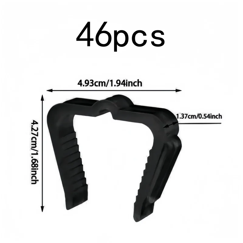 Hanging Christmas Lights Made Easy, 46 pcs Black Light Clips, No Tools, Sturdy Hold on Gutters, Easy to Install