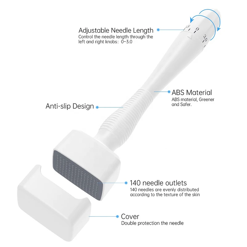 Bestseller Derma Stamp 140 Nadeln Edelstahl-Nadel Derma Pen Einstellbarer Microneedling-Stift DRS 140A – Detail 8