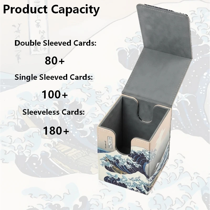 صندوق بطاقات من جلد البولي يوريثان الفاخر متوافق مع بطاقات Mtg - يحمل أكثر من 100 بطاقة واحدة، صندوق تخزين بطاقات التداول مناسب لبطاقات Tcg/Ptcg/Ygo، حامل بطاقات رياضية مع فواصلين، مثالي لعشاق البطاقات، لون المشمش، هدية عيد الميلاد