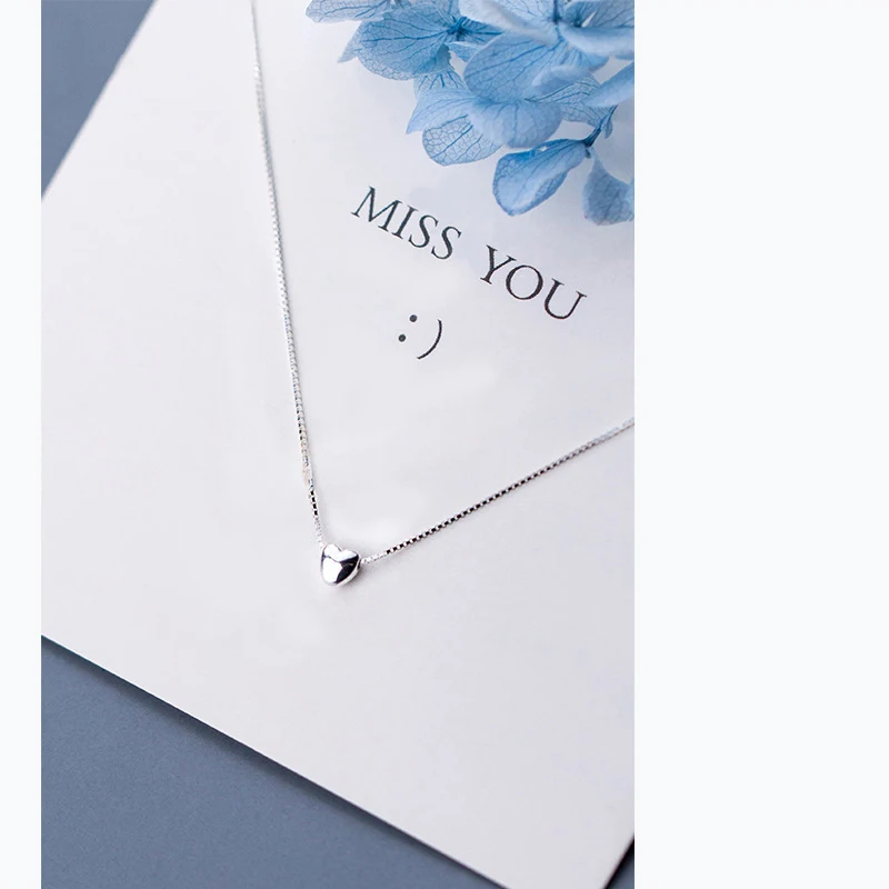Modian Romantic Hearts Pendant Necklace for Women Genuine 925 Sterling Silver Link Chain Necklace Fashion Jewelry 2020 New