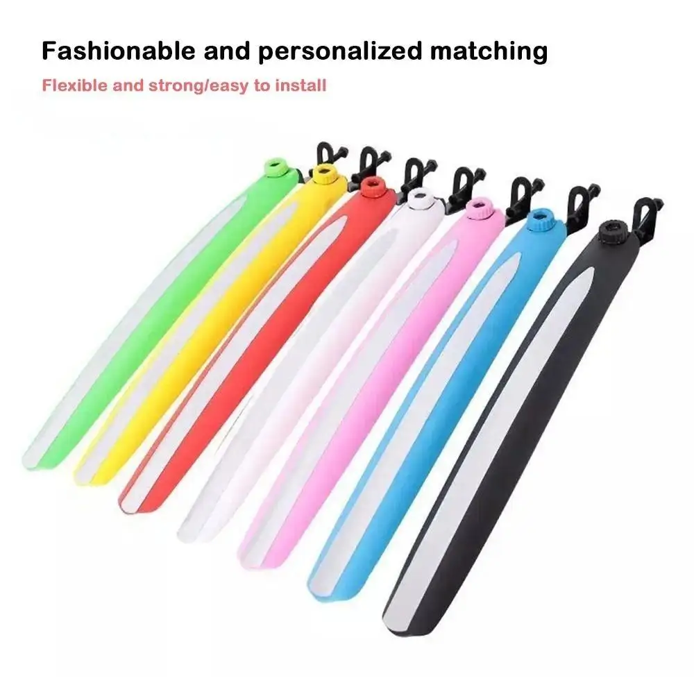 2 Sets Plastic Mountain Bike Mudguard Multicolour Easy Quick Disassembly Front Rear Fenders Road Racing Mudguard Bicycle Parts