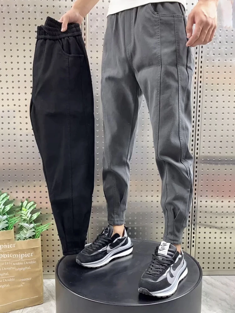

Men's Casual Harlan Pants Autumn Winter Slim Fit Workwear Small Footed Trendy Harlan Pants Korean Version Youthful Sle