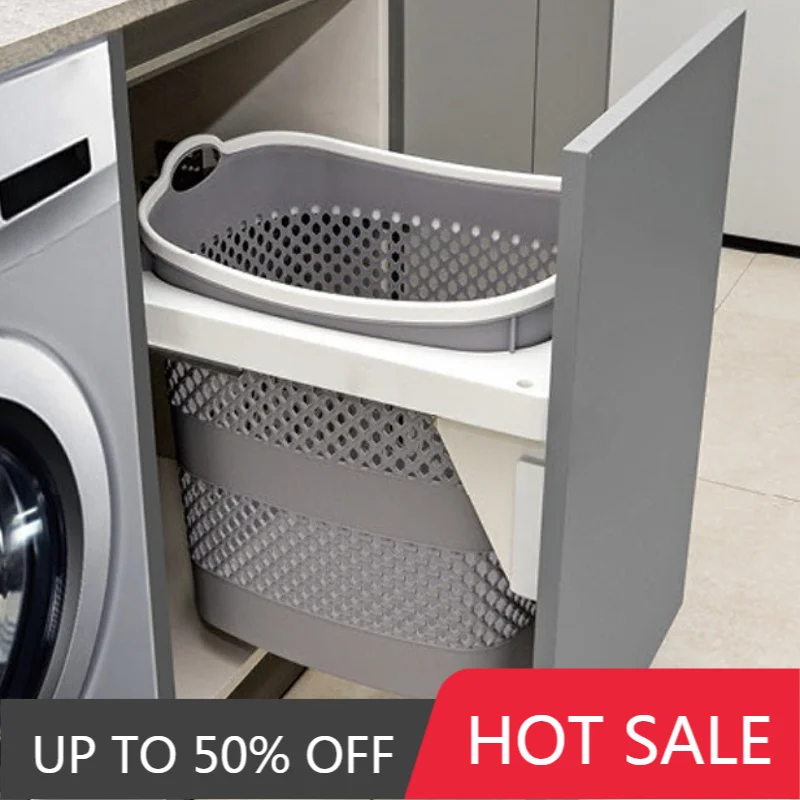 Embedded Dirty Laundry Basket Large Capacity Laundry Baskets Portable Hollow Out Storage Baskets Bathroom Practical Accessories