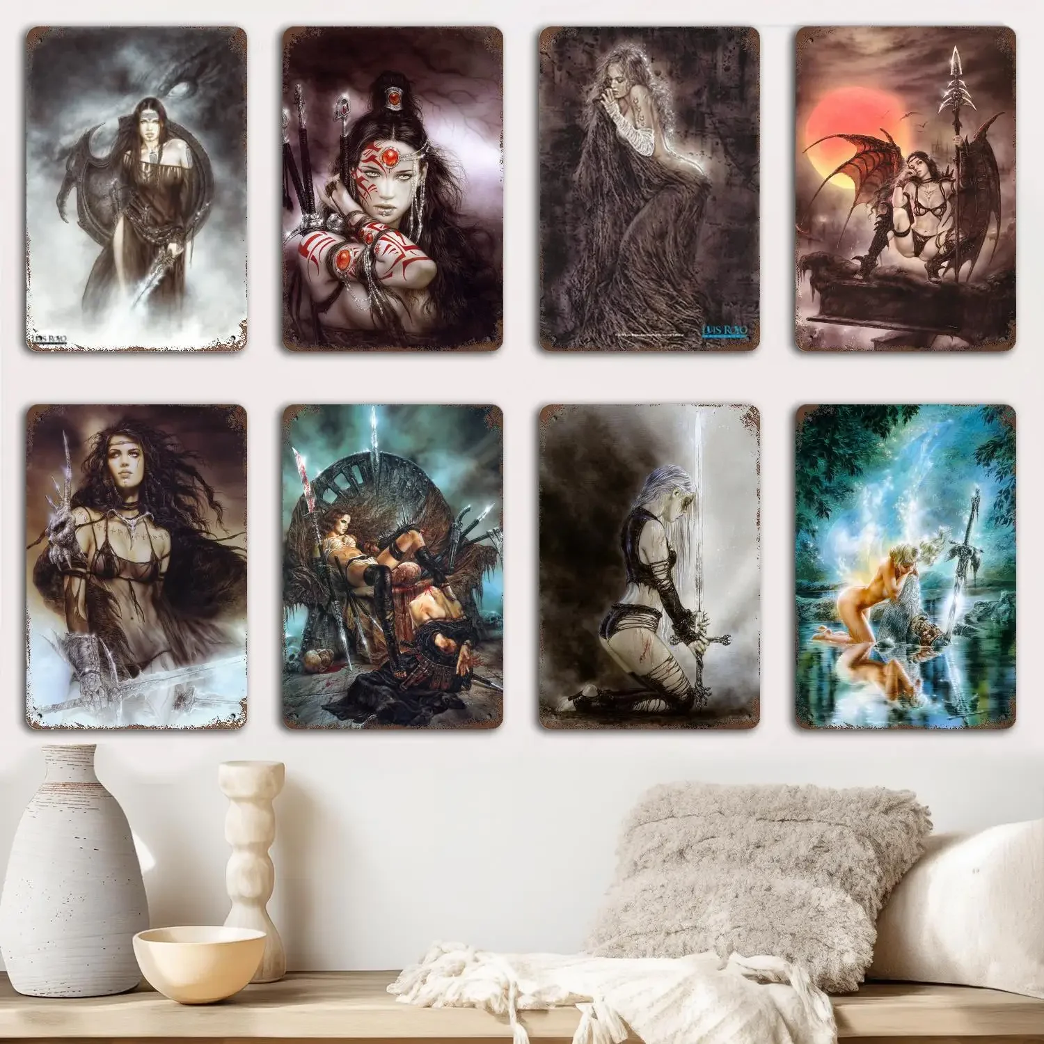 luis royo poster Metal Signs wall decor Vintage Tin Signs Captain Metal Poster Decor for Bar Pub Club Wall Decoration