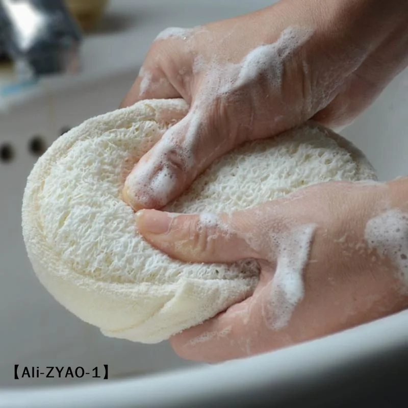 【O】100% Natural Loofah Thick Sponge Bath Shower Unisex Bath Towel Exfoliate Dead Dry Skin Body Scrubber Durable Toiletries