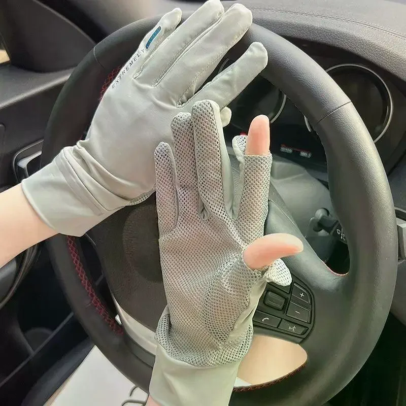 

1Pair Women's Summer Sun Protection Gloves-Non-Slip Touchscreen Compatible Breathable Mesh,Suitable For Outdoor Activities