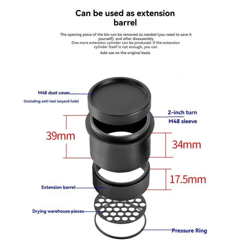 2 Inch Photography Focus Extension Tube Multifunctional Telescope Accessories For Drying Compartment Camera Sleeve