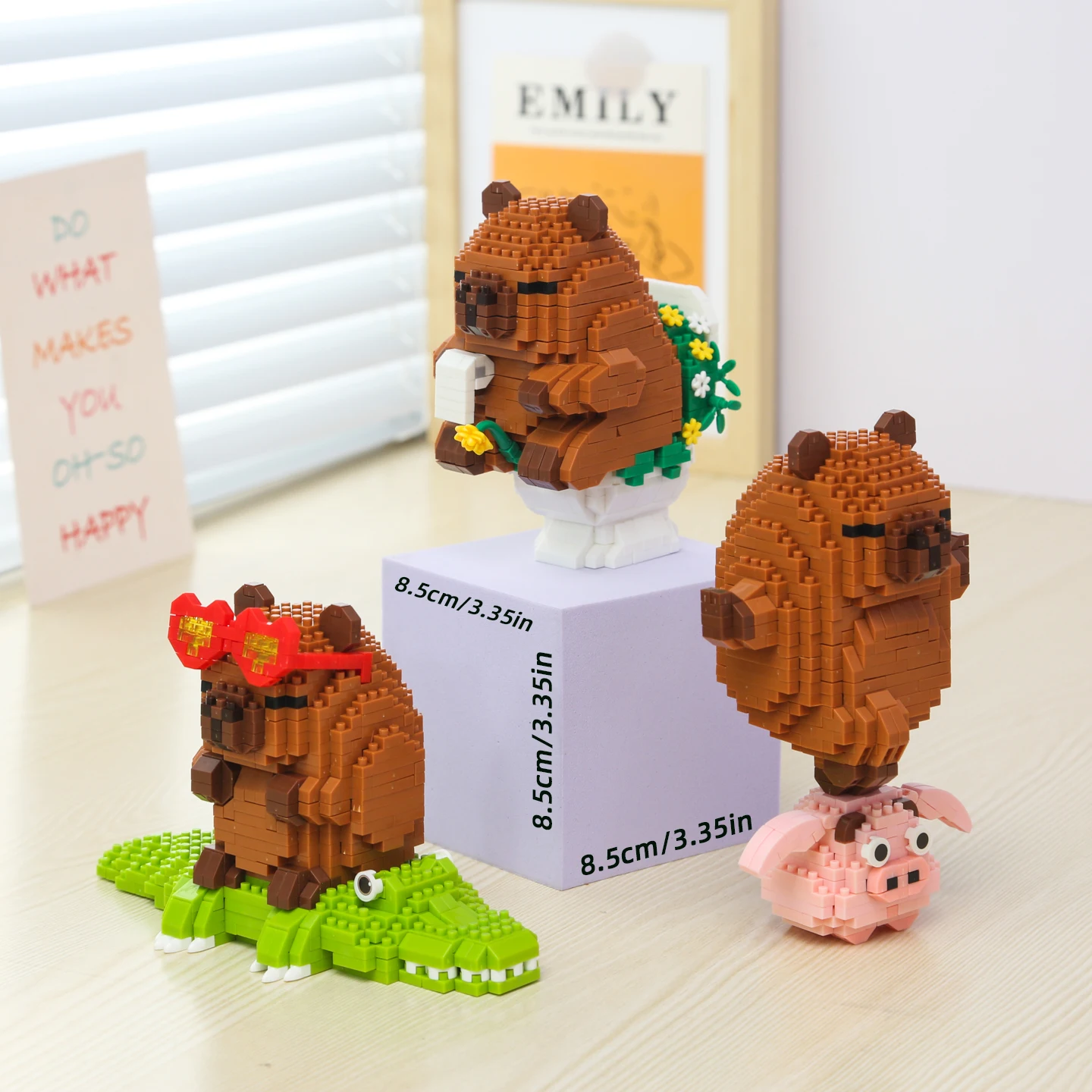 3323-Piece Set of Cute Capybara Building Blocks, Featuring Designs of Squatting, Cycling, Zen-Style Poses, Fishing, Crocodile, and Flying Pig, Creative Home Decorations, Capybara Pen Holder Set, Fun Small Animal Challenge Toys, Promoting Hands-On Ability and Thinking Skills, Capybara Building Block Set, DIY Creative Home Decoration Room Decoration Toys, Educational Stem Toys, Adult Building Block Set Gift, Suitable as a Holiday Gift