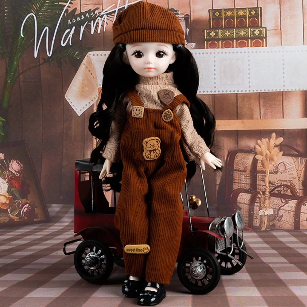 BJD Dolls BJD Dolls and Clothes Brown Eye Hinged Doll Removable Joints 3D Eyes Doll 13 Movable Joints Dress Uniform