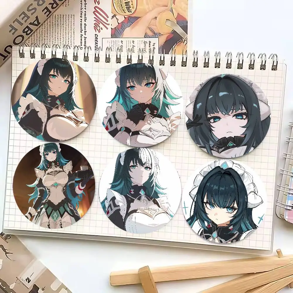 Anime Game Genshin Impact Kawaii Danica Badges Round Badge Tinplate Coin Brooch Clothing Backpack Accessories Lapel Pin