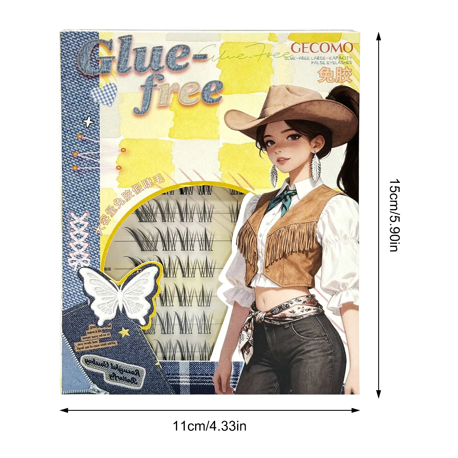 Fox- style False Eyelashes 8-13mm Mix Length No Glue manga Cat Eyes cosplay lash extenstions for Daily manga lashes Makeup