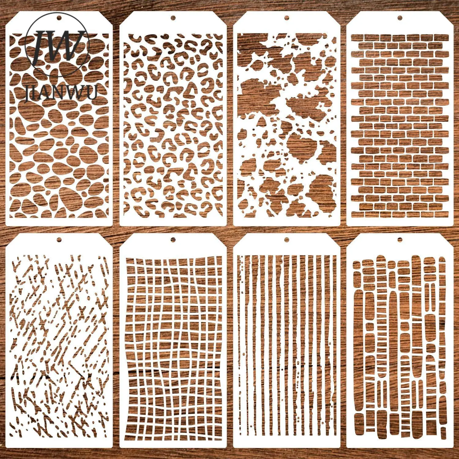 JIANWU Wielofunkcyjny Vintage Hollow Pattern Plastikowy materiał malarski Szablon Kreatywny dziennik Artykuły studenckie Artykuły papiernicze