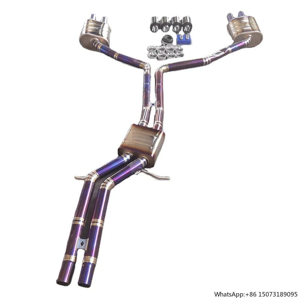 

Custom Blue Finish Tuning Catback Exhaust System for A6 C7 3.0T 2012-2018 Titanium Valvetronic Muffler for TT Model Cars