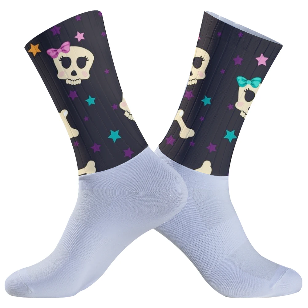 Calcetines estampados para hombre y mujer, medias cálidas, ideales para ciclismo de montaña y fútbol, ideal para Halloween, novedad