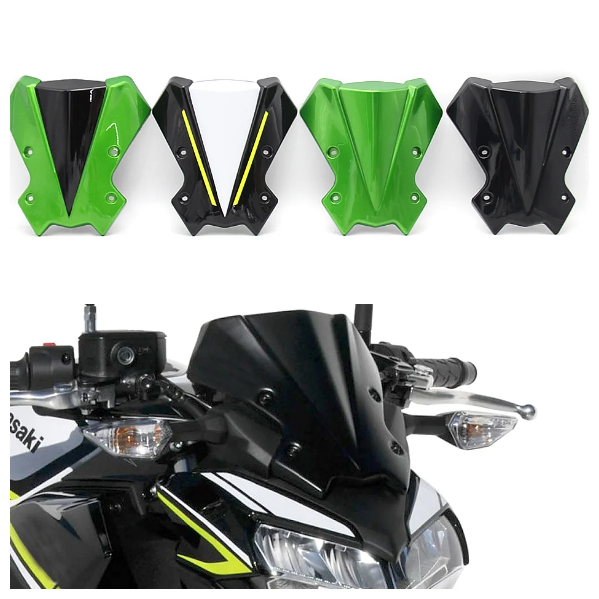 

OTILLI ABS Motorcycle Windshield For Kawasaki Z650 Z900 2020 Deflector Windscreen 3mm Wind Shield Visor Motorcycle Accessories