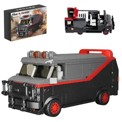 454 PCS MOC Teamed Van Building Block Set Retro Simulation Car Model Toys G-Series Movie Vehicle Children Gifts