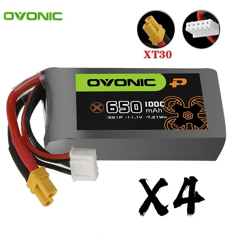 bateria recarregavel lipo original 650mah 100c 111v helicoptero rc quadcopter fpv racing drone parts ovonic 3s pcs 01