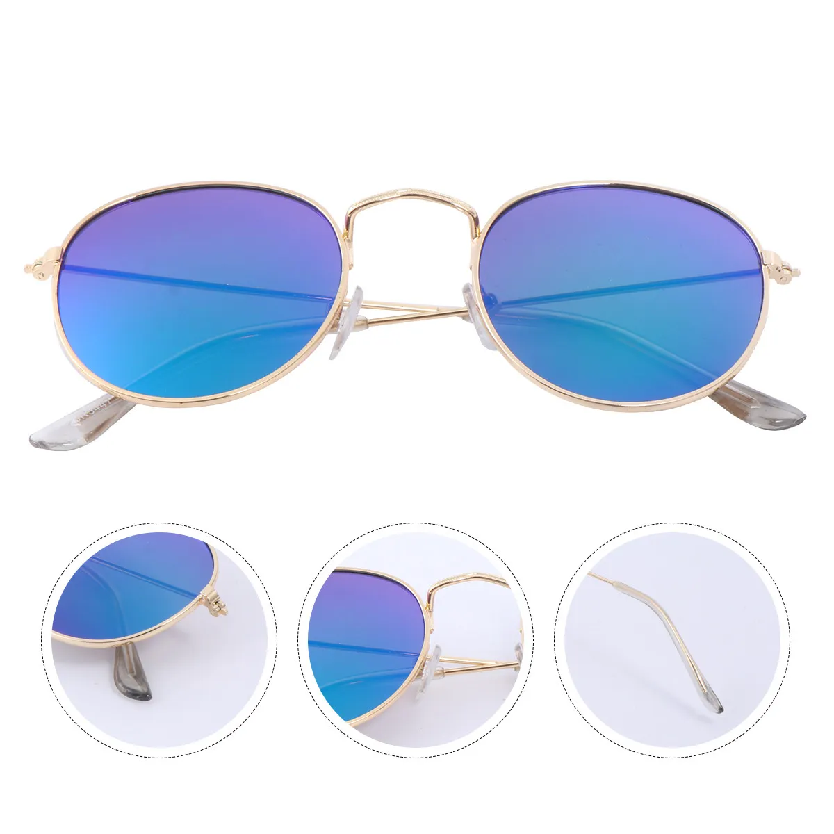 

2 шт. ретро-солнцезащитные очки с круглой металлической оправой, стильные очки для женщин и мужчин, с цветными линзами, крутые очки для пляжа