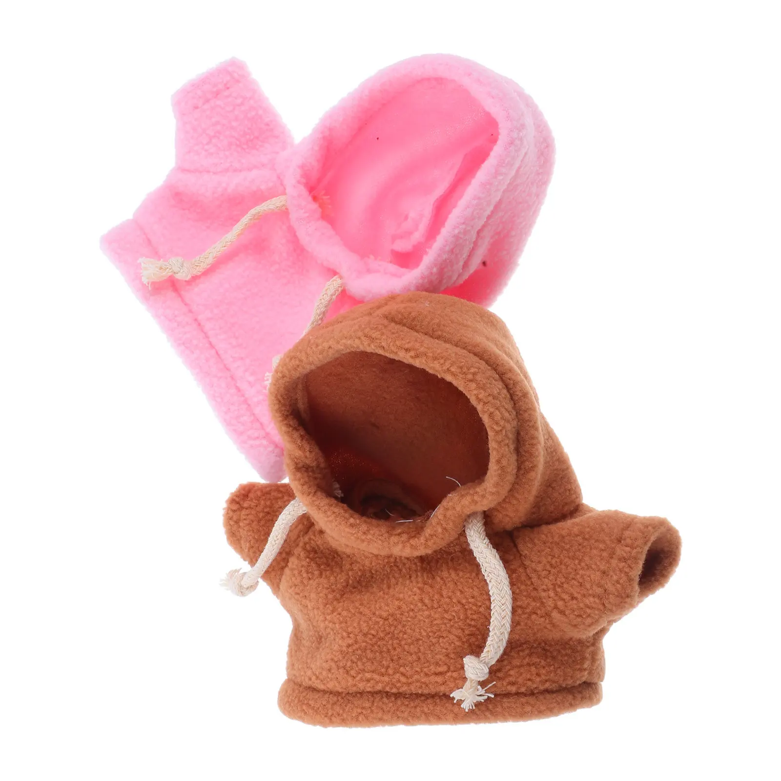 Stuffed Animal Clothes 2 Pack Mini Bear Hoodies for 20cm Plush Toys Soft Winter Coats Guinea Pig Outfits