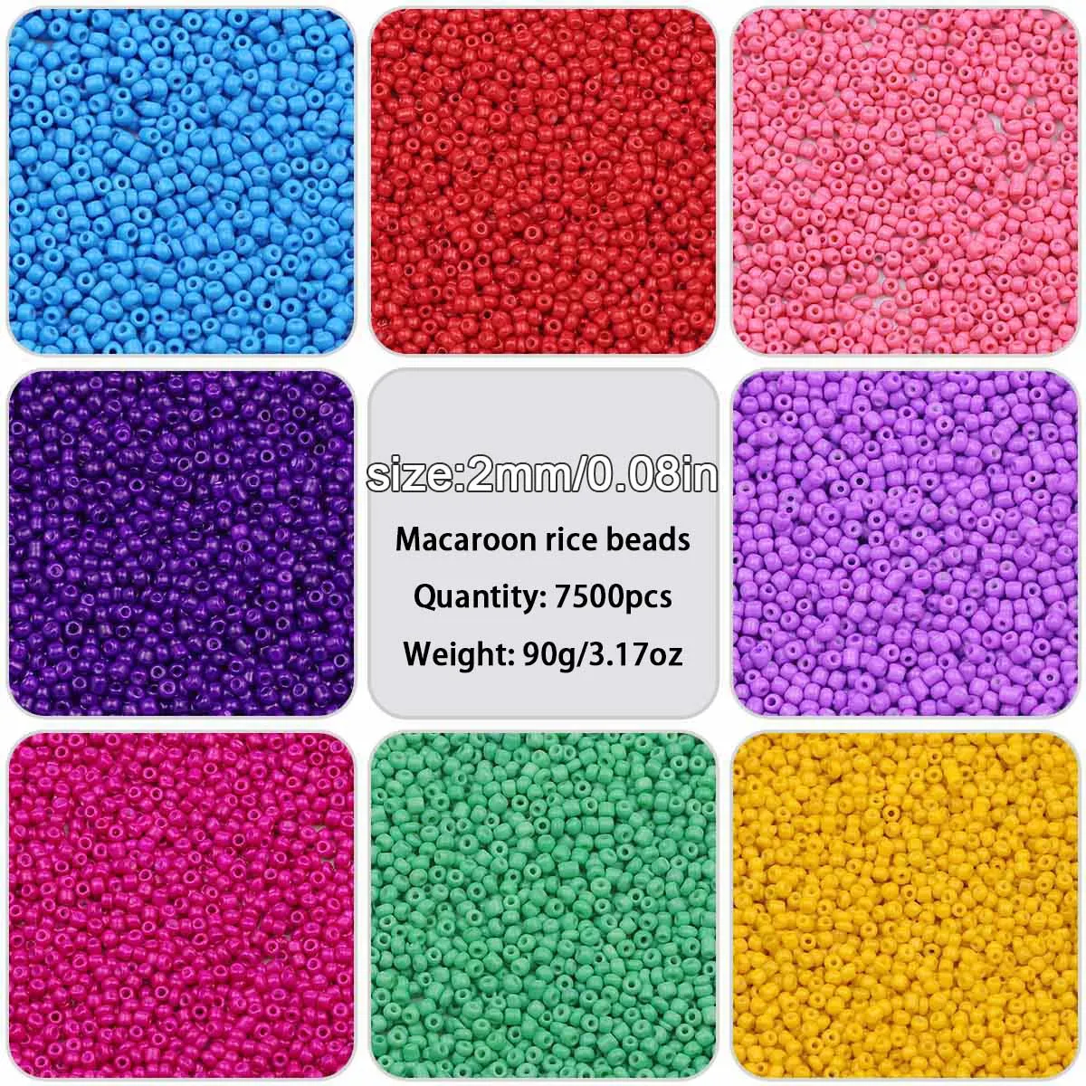 18g 1500pcs 2mm Solid Color Small Glass Loose Beads Round Spacer For Jewelry Making Bracelets Necklaces Earrings DIY Accessories