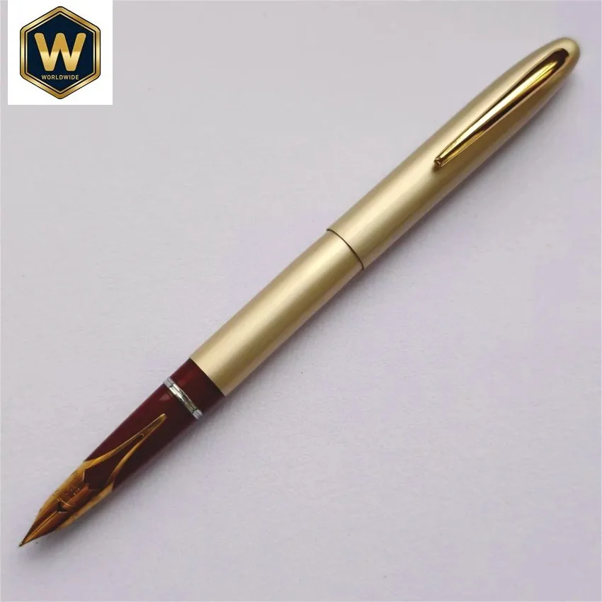 

Limited Edition Luxury Japan CREST Brushed Aluminum Fountain Pen - Iridium F 0.5mm Nib for Office Writing Supplies & Stationery