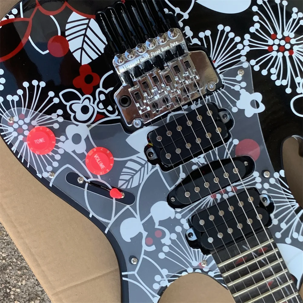 In stock high quality custom version of surfer black double roll electric guitar tree of life inlay free shipping guitarra