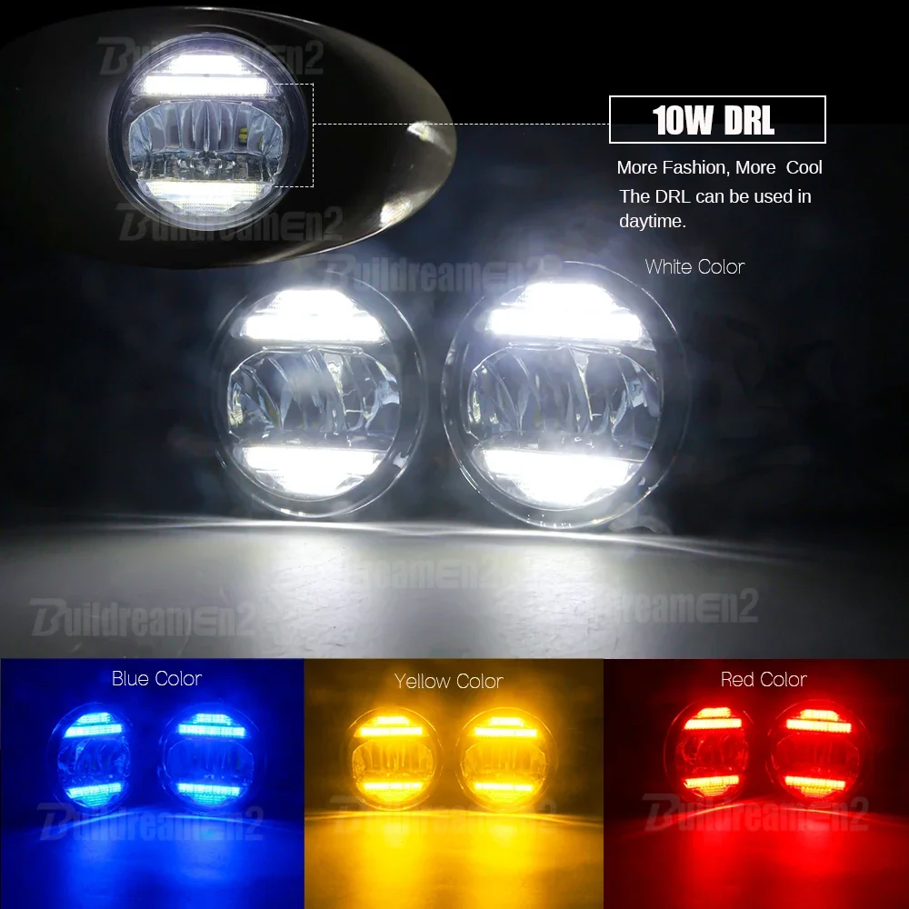 2IN1 Car Front Bumper Fog Light DRL Daytime Running Lamp 30W For Ford Focus Fusion Fiesta C-Max Transit Explorer Edge EcoSport