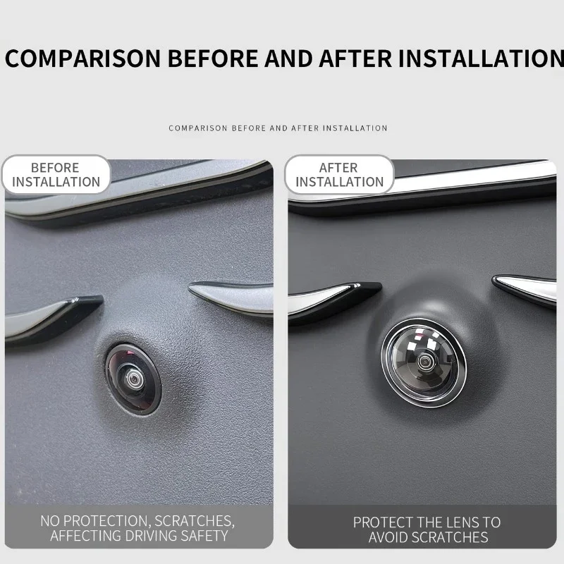 2/6PCS 360-Degree Panoramic Camera Protection Cover for Cars, High-Definition, Scratch-Resistant, Easy to Install
