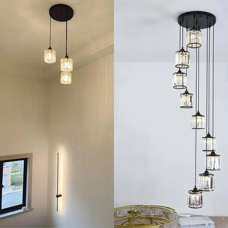 Kryształowa lampa wisząca żyrandole sufitowe Led salon sypialnia kuchnia jadalnia Decor oświetlenie wewnętrzne nowoczesne Lustre oprawy oświetleniowe