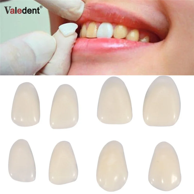 

50Pcs/Bag Ultra-Thin Dental Resin Teeth Temporary Crown Tooth Veneers Whitening Porcelain Upper Anterior Oral Care