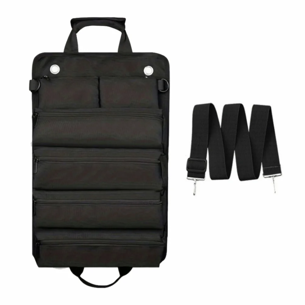 

Multi Pocket Tool Storage Bag Rolled Zipper Pockets Hardware Tool Bag Large Capacity Foldable Electrician Tool Bag Electrician
