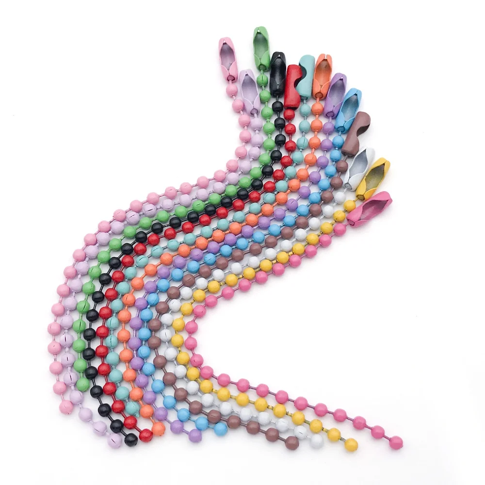 50pcs 10cm Colorful Ball Bead Chains Fits Key Chain/Label Hand Tag Connector For DIY Bracelet Jewelry Making Accessory image 4