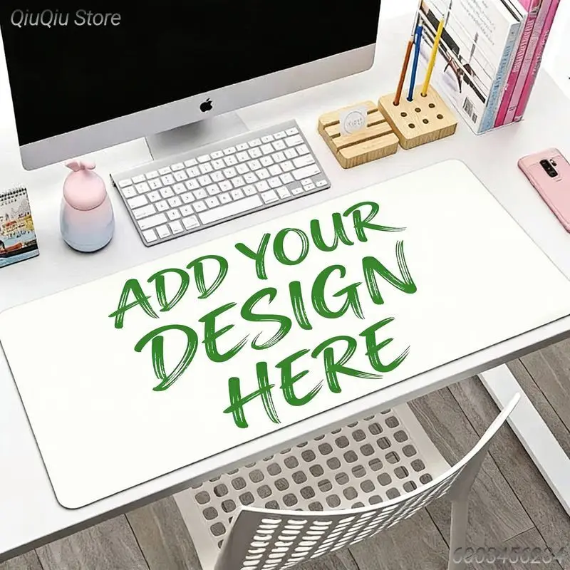 Personalised Custom Printed Desk Mouse Pad, Stitched Edge Waterproof Smooth Cloth Mat, Minimal Nordic Design Ideal Custom Gift