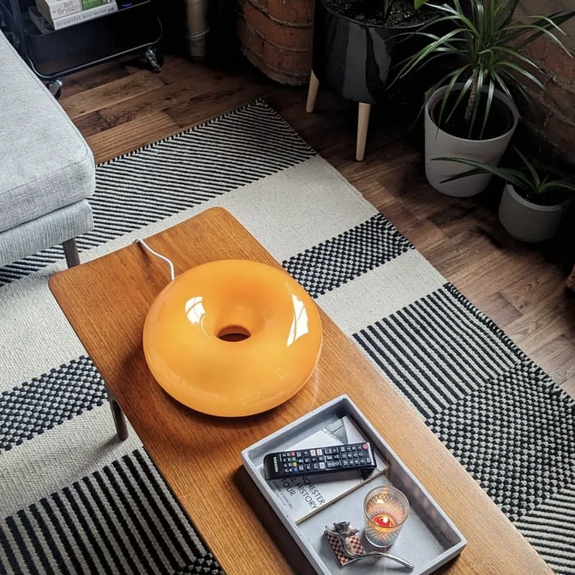 Lámpara de Donut nórdica, luces inteligentes para el hogar, luz de pared naranja, lámparas de mesa Bauhaus para decoración del hogar