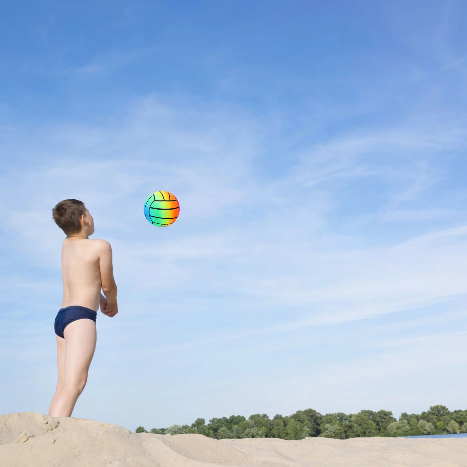 Ballon de volley-ball gonflable arc-en-ciel, ballon de plage extérieur, ballon de sport décoratif en PVC, piscine, fête, faveur