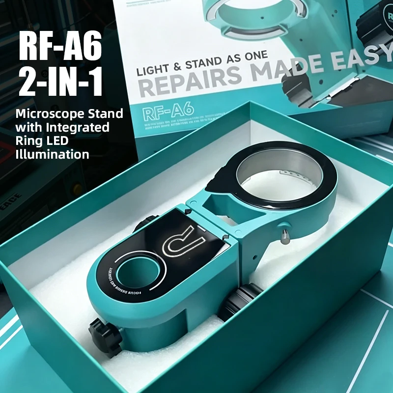 RF4 RF-A6 2 In 1 Microscope Stand Short Cantilever Diagonal Brace Triangular Shake Free Design for Device Repair Scenarios