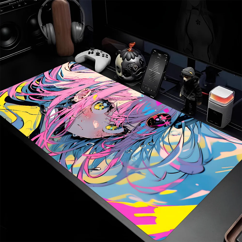 Large Gaming Mouse Pad Anime Girl Mousepad Mouse Mat Desk Mat With Pad Gaming Accessories Prime Gaming XXL Keyboard Pad Padding