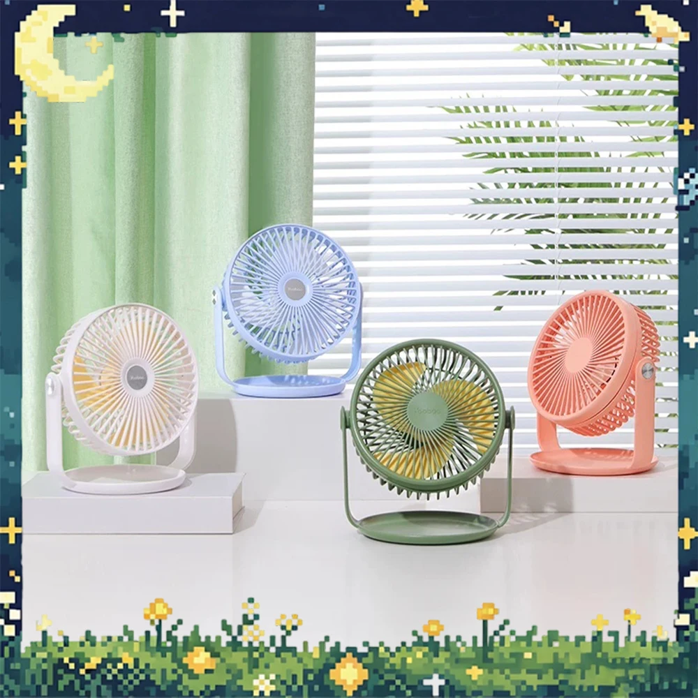 Yoobao F2 Desk Fan Usb Rechargeable 3 Speed 360 Degree Rotation Quiet Portable Table Fan For Home Office