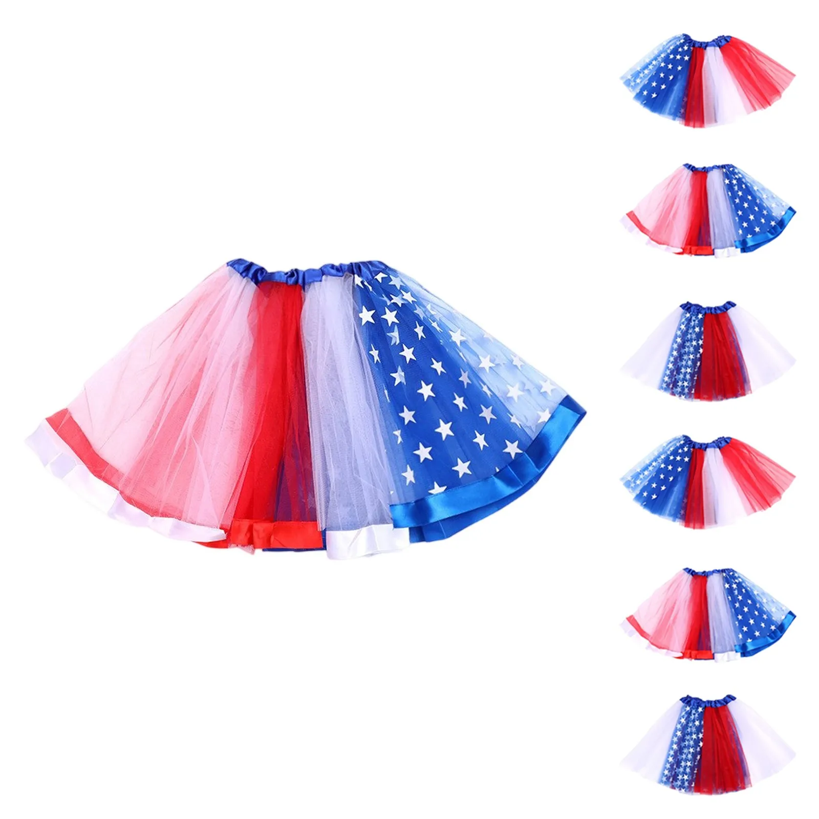Kids 4th Of July Patriotic Tutu Skirts American Flag Star Striped Tulle Pettiskirts Independence Day Party Costume Dresses 2026