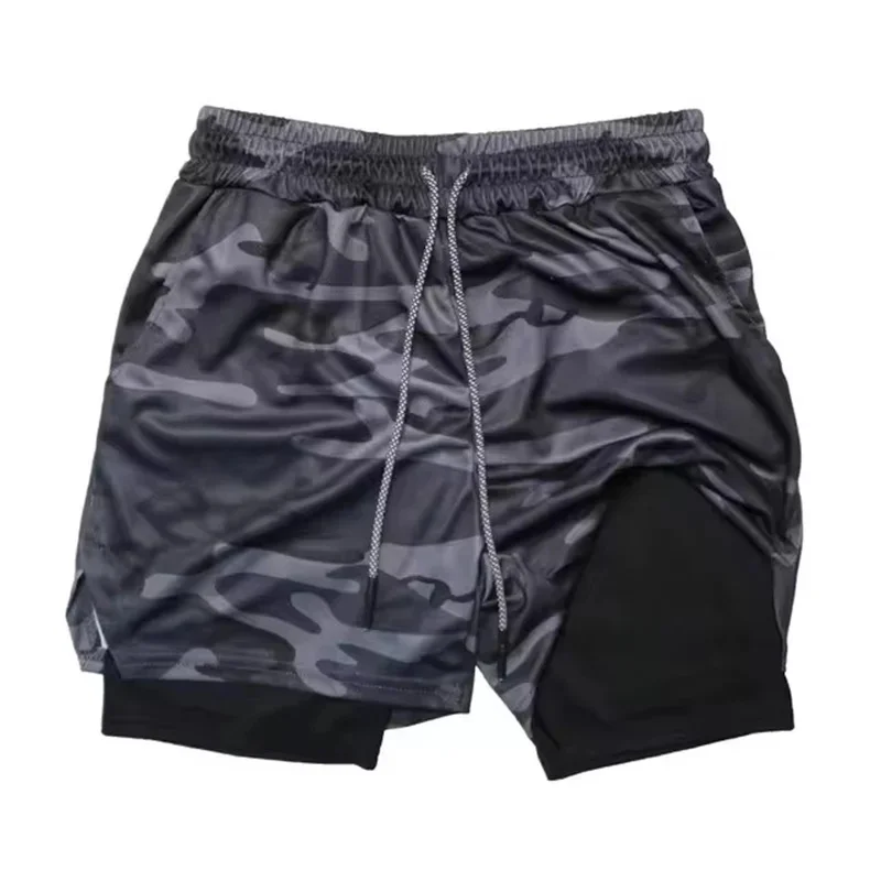 Camo Running Shorts Men Gym Sports Shorts 2 In 1 Quick Dry Workout Training Gym Fitness Jogging Short Pants Summer Men Shorts