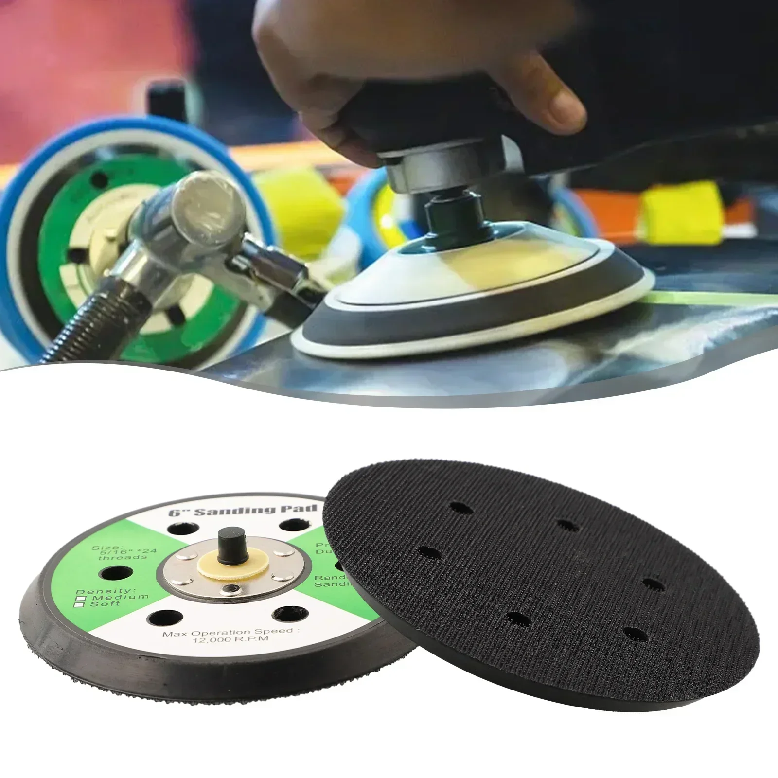 1Pc 150mm Backing Pad W/ 6 Hole Polishing Pad Holder Hook&Loop Sponge Sanding Disc Backer Electric Polisher Sander Tool Parts