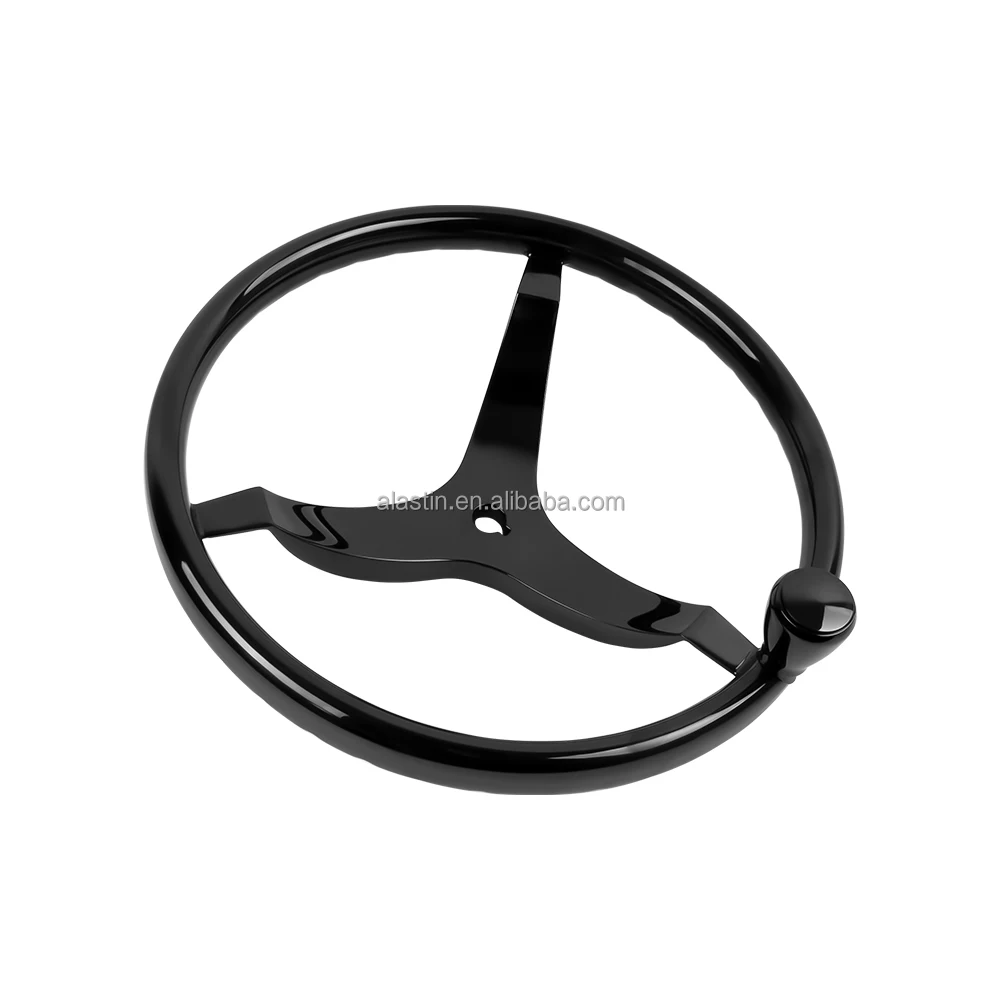 Customized PVD Black Stainless Steel Yacht Accessories High Performance Boat Steering Wheel
